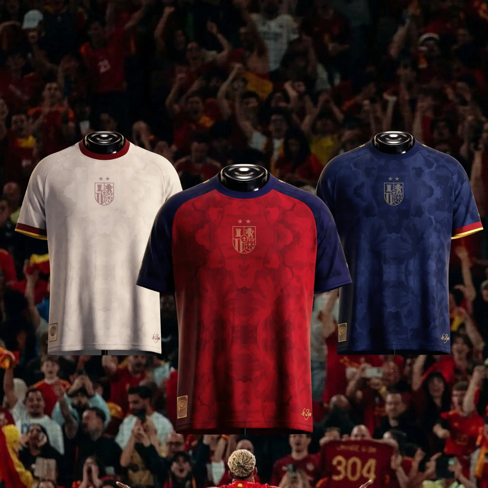 España  Champions Soccer Jersey No.26 – Gold Print Football Fan Shirt, Unisex Game Day Sports Top