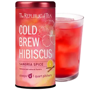 The Republic of Tea – Cold Brew Hibiscus Sangria Spice Iced Tea, Large Herbal Iced Tea Pouches, Steeps Six One-Quart Pitchers