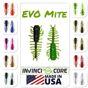 EVO Mite 2.25” (Hellgrammite) - 10 Pieces per pack - Artificial Fishing Baits Soft Plastic Fishing Lures - Bass, Crappie, Trout, Panfish Lure