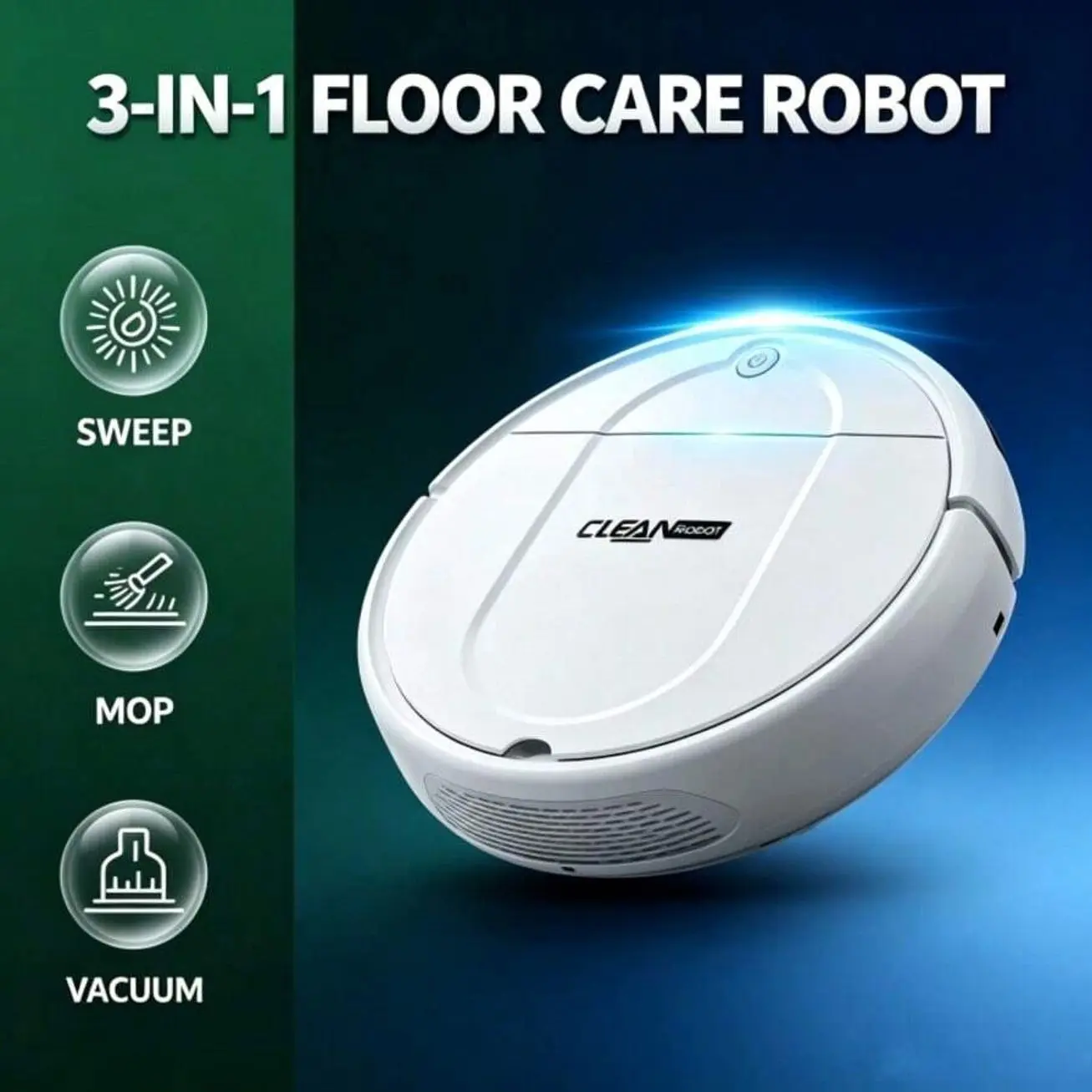 3-In-1 Robot Vacuum and Mop, 1500Pa Strong Suction Smart Floor Cleaner, Self-Cleaning Sweeping Robot for Hardwood, Tile, and Carpet Floors