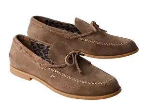 Free People: Seas the Day Boat Shoe in Taupe Suede