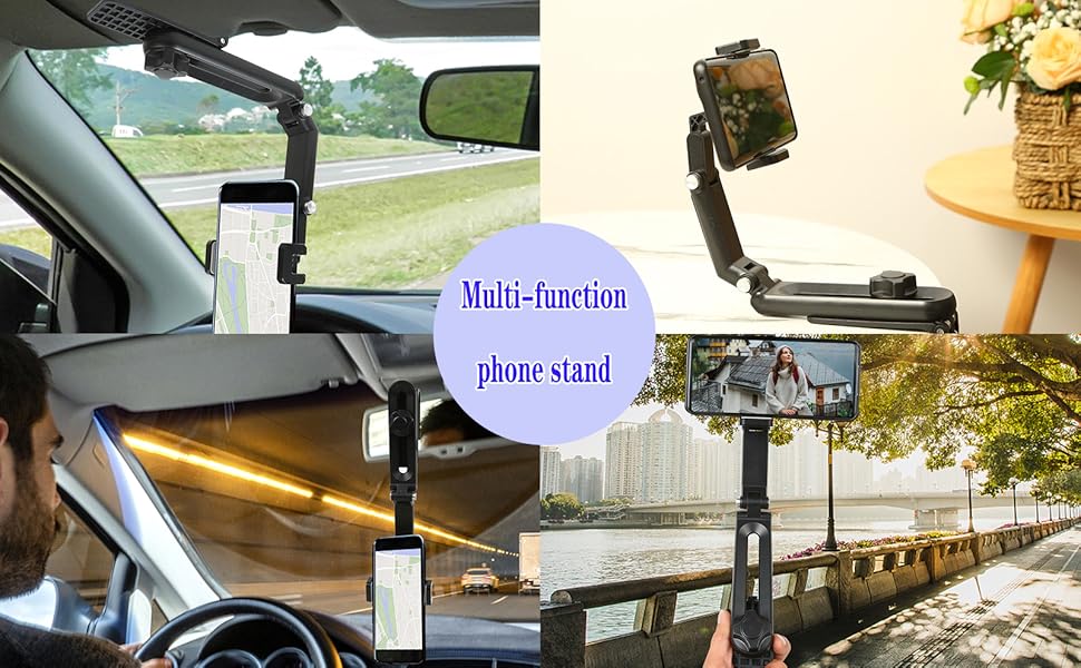 1080° Multi-Function Car Sun Visor Phone Holder | 360° Rotatable Retractable | Universal Fit for All Scenes
