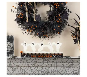 Glitzhome 18"L Halloween Ghost Silhouette Countdown Table Sign