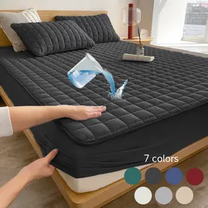 1pc solid color waterproof mattress cover mattress cover Soft, comfortable and breathable mattress protector Suitable for bedrooms, guest rooms, schools and families with children, pets or the elderly hotel mattress protection waterproof  bed  sheet