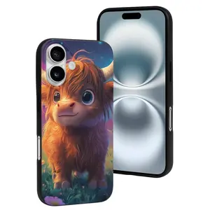 Compatible with Iphone 16 Case Cute - Cute Cow Field Soft Silicone Case Compatible with Iphone 16 Phone Case for Women Men