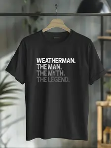 100% Cotton Unisex Weather Frog Meteorologist Man Myth Legend Gift T-Shirt Graphic Printed Vintage Casual Tshirt