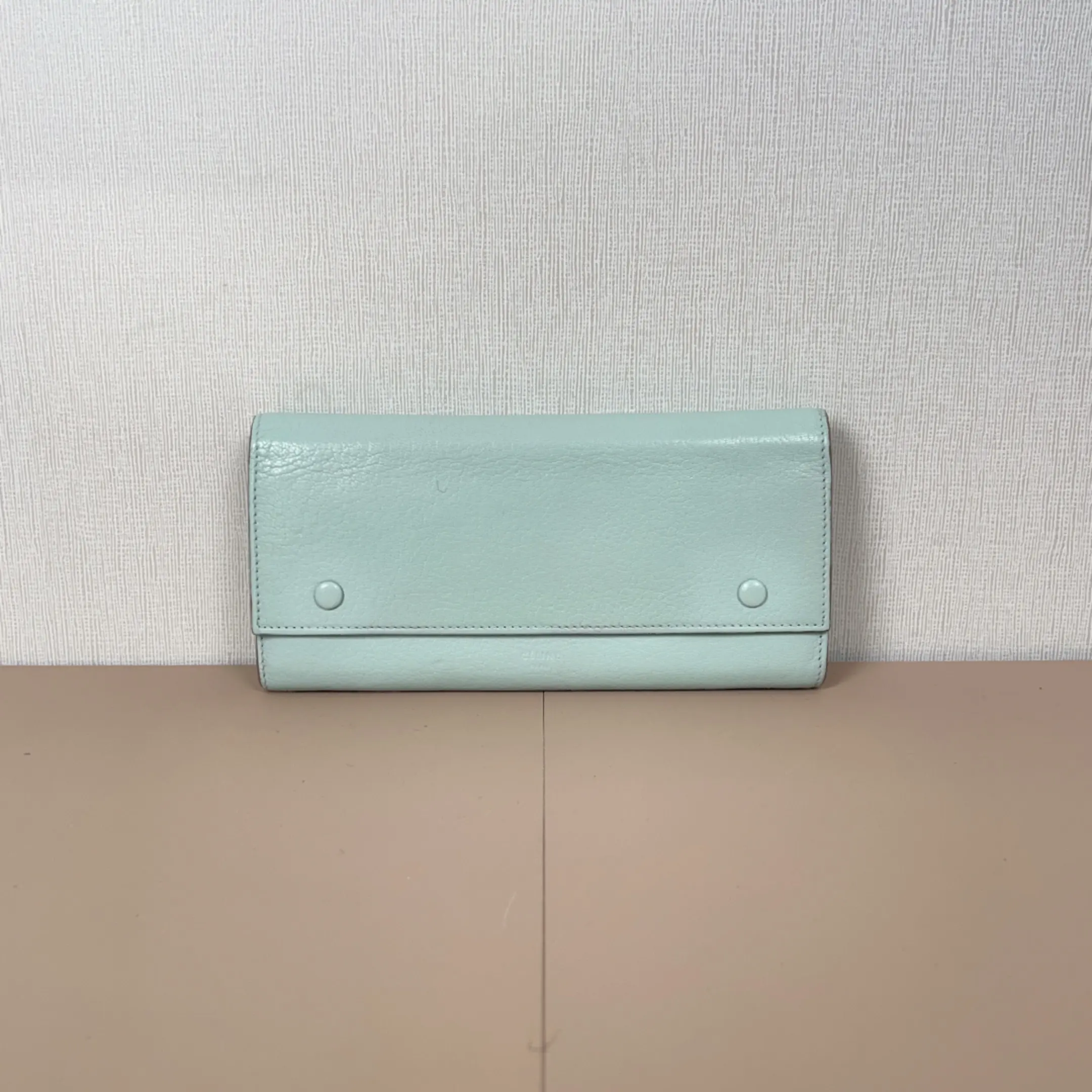 Pre-owned Celine calfskin Clutches & Wristlets Bifold Long Wallet qiqia9701
