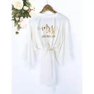 Mrs. Personalized Cotton Lace Robes