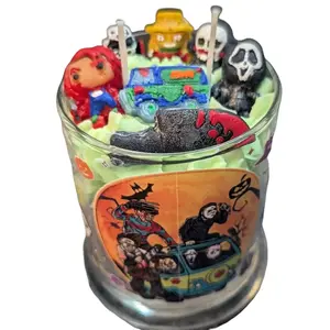 Scream Team Inspired Candle Featuring All Scary Halloween Favorites with Unique Design Elements
