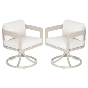 Outdoor Aluminum Swivel Dining Chair Set of 2