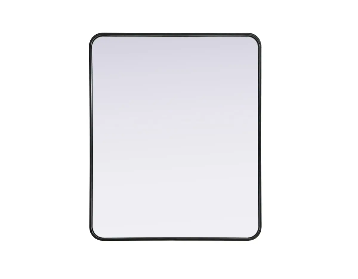 212 MAIN Contour Series MR8A3036BLK Modern Smooth Reflective Metal Wall Hanging Mirror, 30x36 in, Black Aesthetic Frame Wall-Mounted Mirror for Elegant Home Decor, Aesthetic Wall-Mounted Mirrors