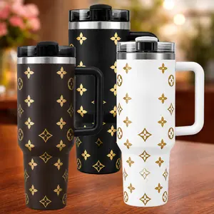 Luxury 40oz Stainless Steel Insulated Tumbler with Handle – Large Capacity Travel Mug, Keeps Drinks Hot & Cold, Stylish Gift for Women & Men