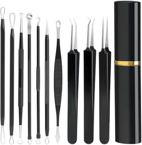 Pimple Popper Tool Kit,10 Pcs Professional Blackhead Remover Comedones Extractor for Easy Removal for Pimples,