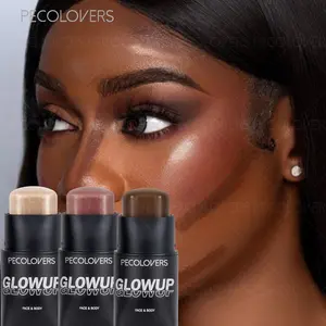 3PCS Blush Stick Highlighter Multi Functional Matte Finish, Creamy Texture, Easy Blend, Gentle & Non-Irritating - Ideal for Face Sculpting, Makeup Artistry | Natural Finish | Smooth Texture