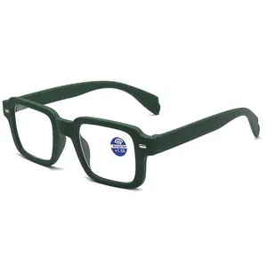 New Fashion Men's Reading Glasses Square Frame Anti-Blue Light Computer Glasses Unisex Simple Style Presbyopia +1.0 +1.5 +2.0 +2.5 +3.0 +3.5 +4.0 Reading Eyeglasses