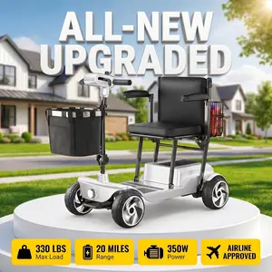 All-New Fritton Lightweight Mobility Scooter for Seniors & Adults, 20 Miles Range, Airport Approved 49lb Foldable Portable Travel Scooter, 300lb Capacity