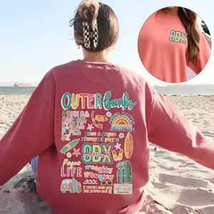 Comfort Colors OBX Outer Banks Sweatshirt, Pogue Life Crewneck, North Carolina Outer Banks Sweatshirt, Vintage Movie Graphic Cotton Clothing Sweaters