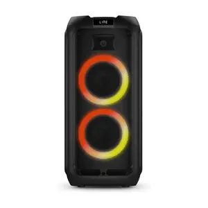 PHILIPS | Bluetooth Party Speaker - Powerful Bass, Loud Speakers, LED Lights, FM Radio, USB, TWS Portable Party Speakers Bluetooth Wireless, Karaoke Mic and Guitar Inputs
