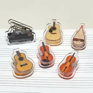 6pcs Music Sheet Holders Organizer, Piano Clip, Guitar Mini Clip, Violin Clip, Transparent Acrylic, Creative Stationery, Essential for Musicians