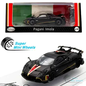 CM Model 1:64 Pagani Imola Full Drycarbo Black with Extra wheels