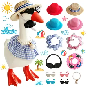 Desk Goose Outfits 4 Sets 7 inch Desk Goose Clothes for Cute Sily Magnetic Porch Goose Key Holder Decor