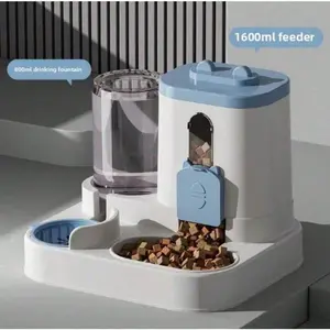 4 Colors Gravity Pet Feeder Water Dispenser Cute Cat Shaped Automatic Food Water Bowl Large Capacity Detachable Stable Anti Slip Base Feeding Supplies For Cats Puppies Small Animals Home Indoor Use