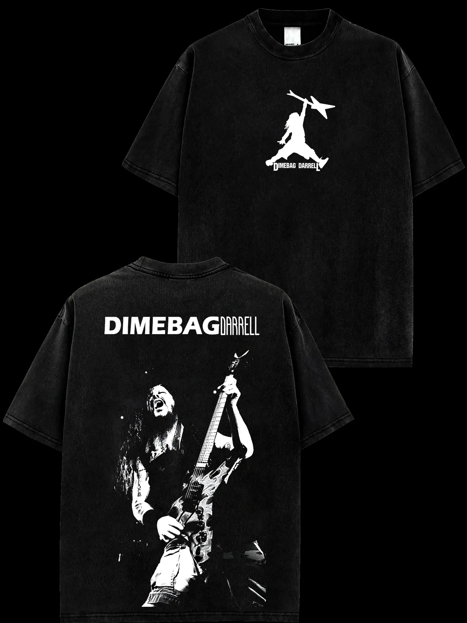 [MetalStyle] Pantera Dimebag Darrell Guitar V3 Retro Unisex 100% Heavyweight Cotton T-Shirt – 90s Records Rock Cotton Tee, Groove Metal Rock Band Shirt, Oversized Vintage Tee, Heavy Metal Merch, Gift for Rock Fans