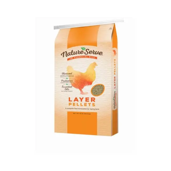 NatureServe Layer Feed Pellets, 40 lbs, with Essential Oils (Pellet Form), Bulk Bag