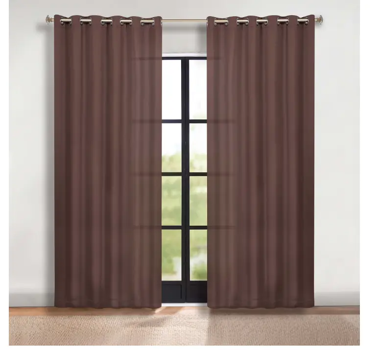 Superior Blackout Solid Light Filtering Grommet Curtain Panel Set, 70" x 120", Cappuccino