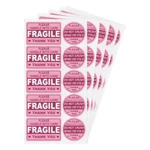 10 Sheets 100 Labels 2-Inch X 3-Inch Fragile Items Warning Stickers, Adhesive Packaging Labels for Shipping and Handling