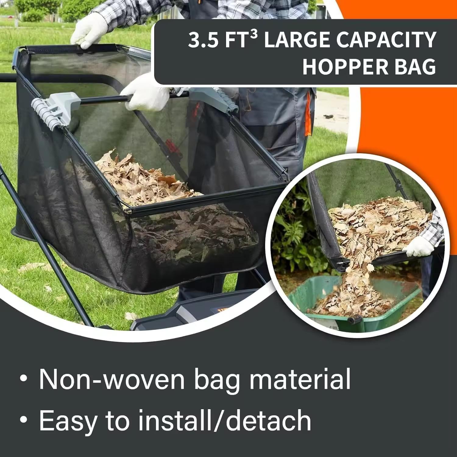 Push Lawn Sweeper 112*66.5*90cm Leaf & Grass Collector with 3.5 cu. ft. Mesh Collection Hopper Bag, 2 Spinning Brushes & Strong Rubber Wheels VEVOR Super Brand Day