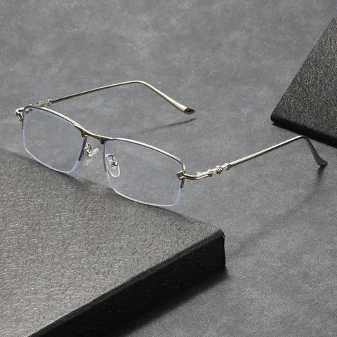 Silver Color Anti-Blue Light Glasses, Trendy Rectangle Frame, Unisex Fashion Eyewear for Computer, Gaming, TV, Smartphone Use, High Quality Eyeglasses, Stylish Glasses, Rectangle Frames Eyeglasses, Blue Lights Glasses, Rectangular Frame Glasses