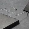 Silver Color Anti-Blue Light Glasses, Trendy Rectangle Frame, Unisex Fashion Eyewear for Computer, Gaming, TV, Smartphone Use, High Quality Eyeglasses, Stylish Glasses, Rectangle Frames Eyeglasses, Blue Lights Glasses, Rectangular Frame Glasses