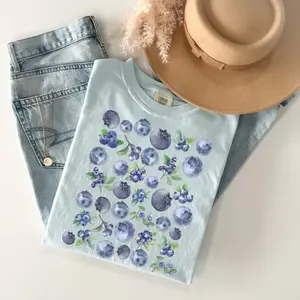 Comfort Colors Shirt, Blueberry Festival Cottagecore Shirt, Blueberry Comfort Colors Shirt, Summer Fruit Blueberry Shirt Vintage Graphic Tee