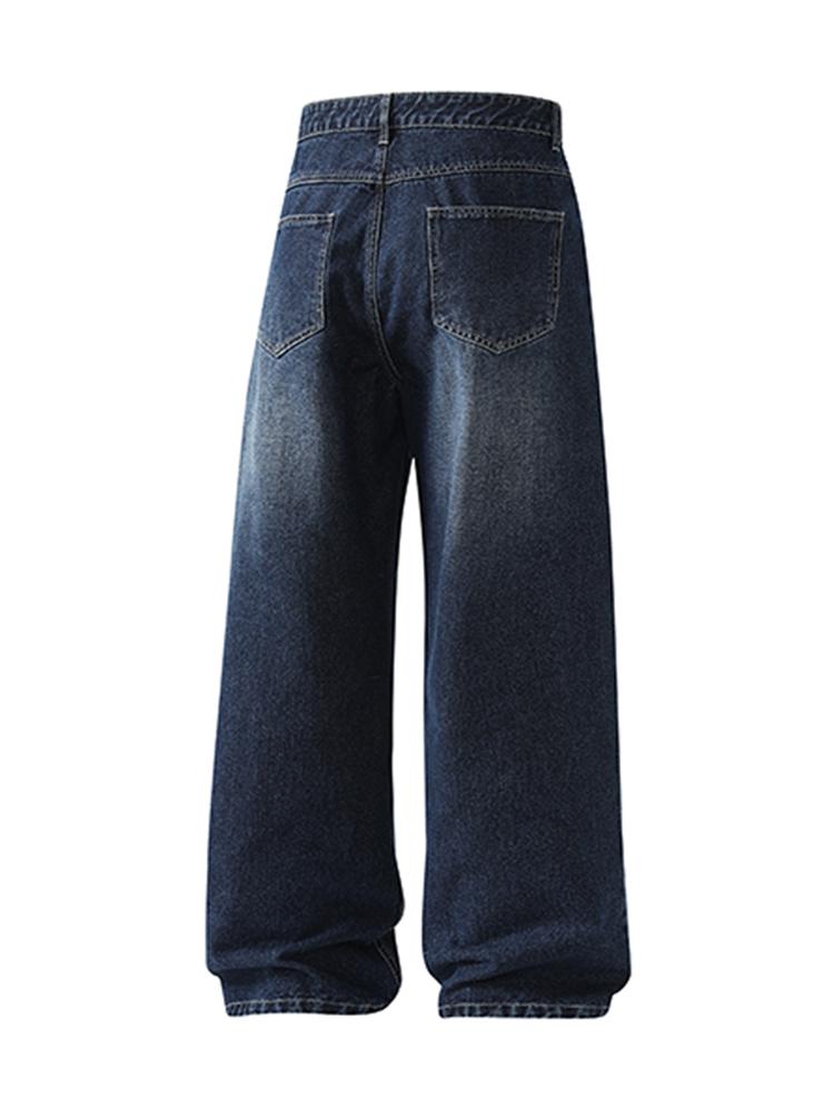 3-pack men’s jeans for autumn/winter, high cotton content, simple versatile straight-leg classic vintage jeans—men’s pants suitable for everyday commuting and casual wear.