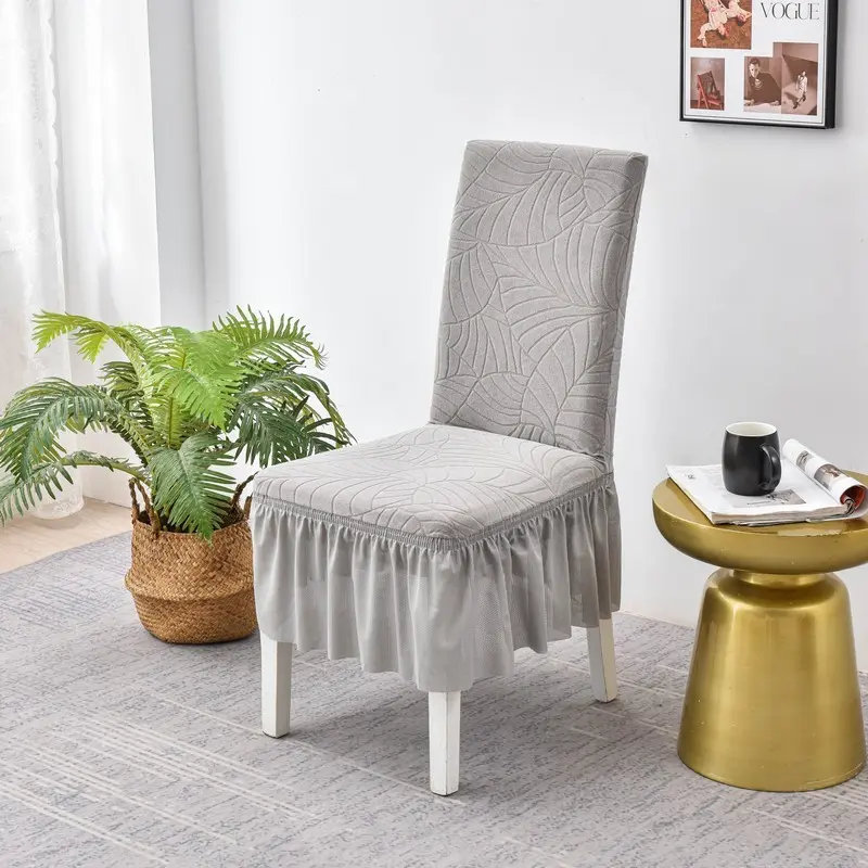 1/2/4/6 PC Elastic Fitted Chair Covers with Ruffled Skirts, Wedding & Party Decorations, Scratch-Resistant & Spill-Proof, Suitable for Home & Events, Dining Chair Slipcover