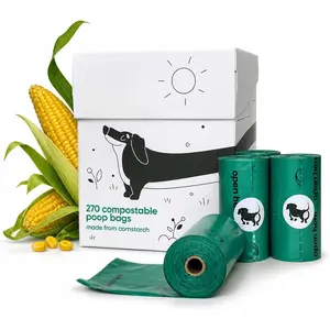 Heavy Duty Compostable  Poop Bags - 270 Count, Extra Thick 20 Micron, Leakproof & Unscented, Fits  Dispensers, -Based Cornstarch, TUV OK Compost  Certified