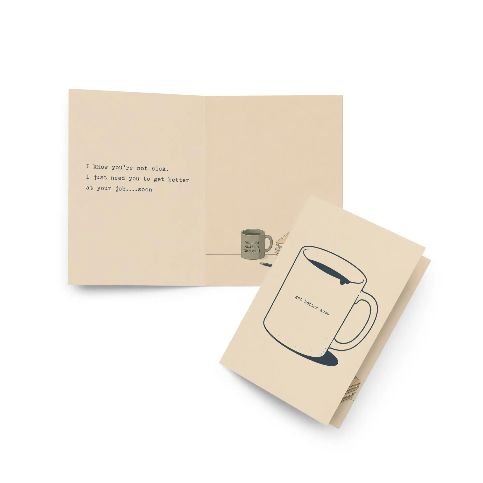 Funny Corporate Office Sympathy Card, Get Better Soon Greeting Card