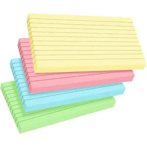 100 Count Colored Index Cards 3x5 Inch Ruled Flashcards Notecards 4 Color (25 Sheets Each),Lined Study Card Portable Note Taking for School Office Home