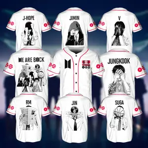 [Baseball Jersey] Custom Bangtan Members Baseball Jersey, 7 Members Portrait Shirt, Arirang World Tour 2026 Merch Shirt, Kpop Gift for Army, Baseball Jersey Gift Fans, Custom Kpop Jersey, Kpop 2026 Worldtour Baseball Jersey