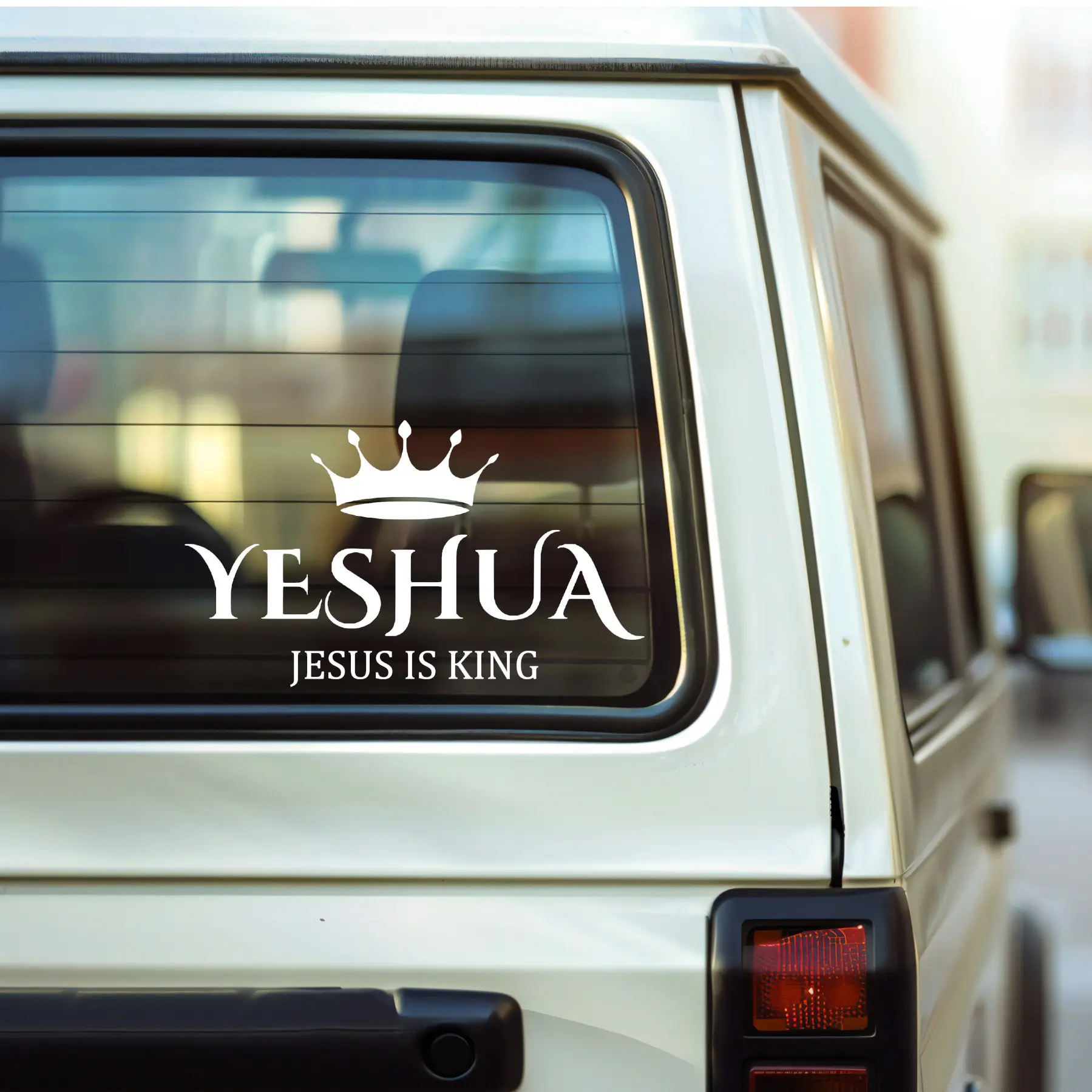 Yesua Jesus is King Car Decal, Oracal 651 Vinyl Bumpeer Sticker