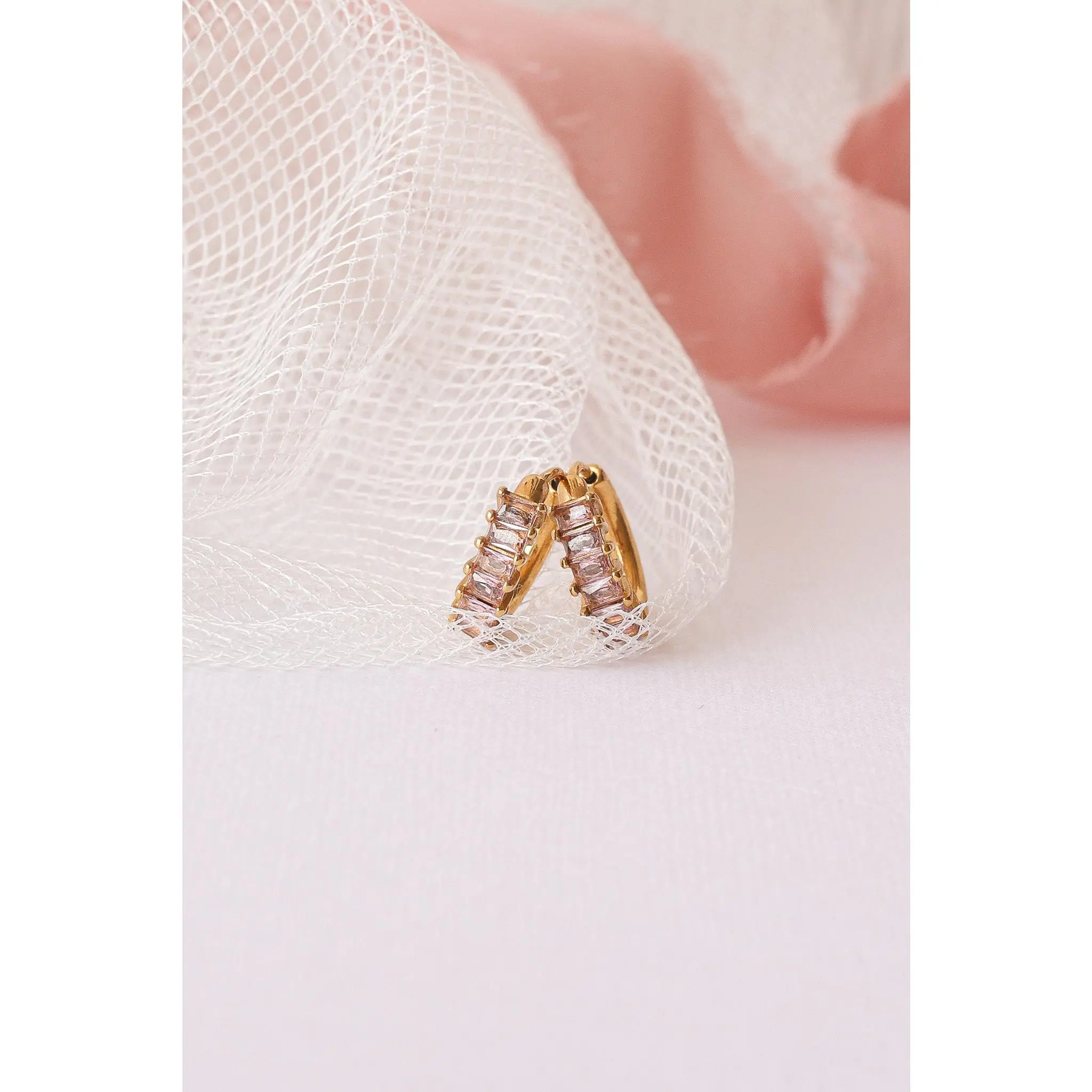 Diamond Hoop in Ballet Pink