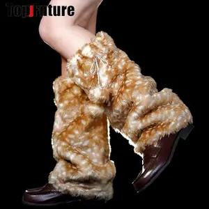 Women Spice Girl Harajuku Punk gothic Lolita Y2K Girl streetwear Elk Leg Warmer Pile up stockings deer patterned leg warmers