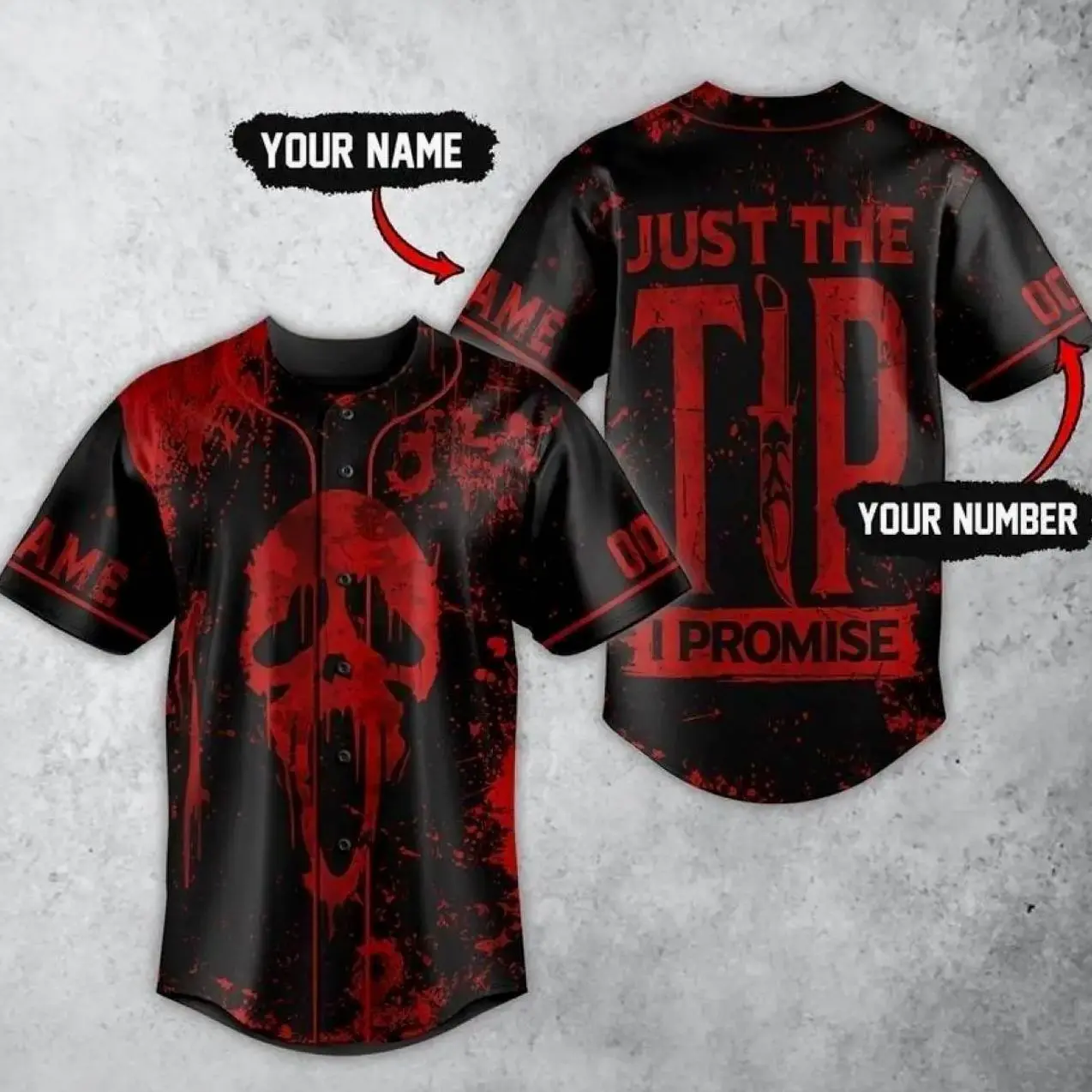 Personalized Ghost Face Inspired Baseball Jersey for Horror Movie Fans