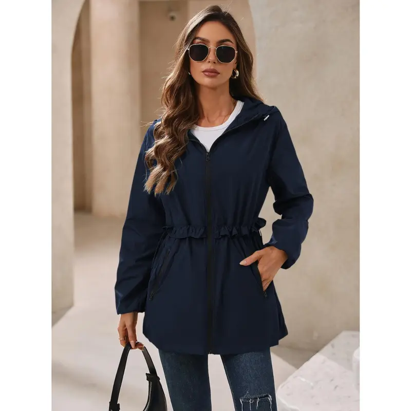 Ivy Lane Outdoor Waterproof Long Sleeve Hooded Windbreaker winter jacket