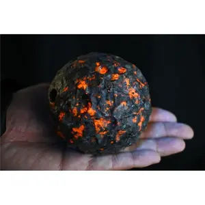Natural Yooperlite Moon Sphere UV Reactive Sodalite Gemstone Ball Home Decor