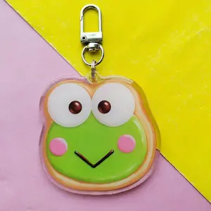 Glittery Frog Cookie Keychain, 2.5 inch Double-Sided Acrylic Keychains