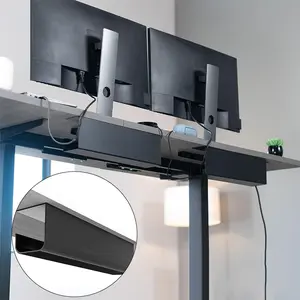 15.7 Inch Durable Under Desk Cable Management Tray, Metal Cable Organizer Basket, Table Storage Holder, Wire Concealer, Office Desk Accessories