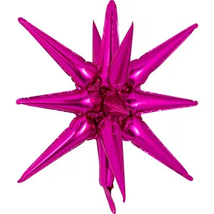 Decochamp Starburst Hot Pink 3D Foil Balloon - 22" in.