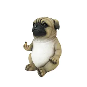 3.5 inches Pug Life Statue - Rude Gesture Resin for Cheeky Pug Decor